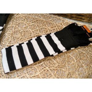 Halloween Black & White Striped Socks, Over the Knee, Costume, Novelty, NEW